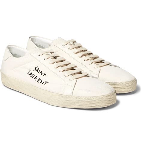 ysl mens sneakers white|saint laurent slip on sneakers.